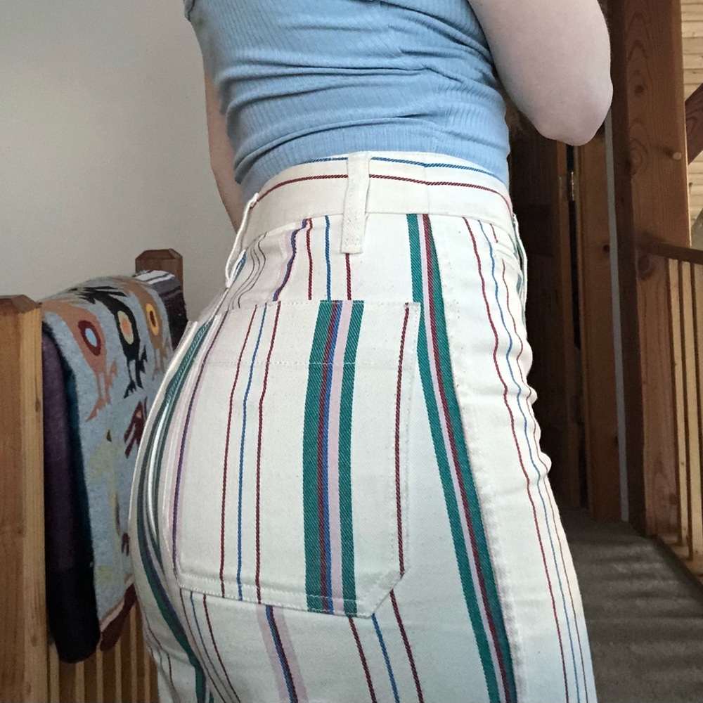 Madewell Wide Leg Striped Pants